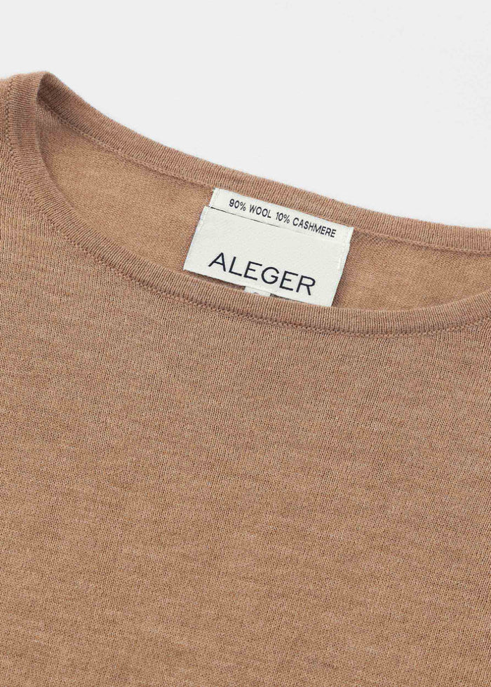 Aleger Cashmere | Cashmere Blend Bell Sleeve Crew | Spice