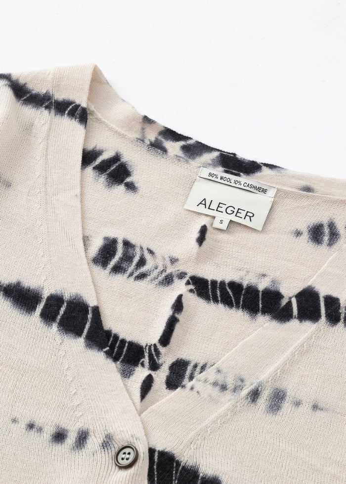 Aleger Cashmere | Cashmere Blend Long Line Cardigan | Shell Lead