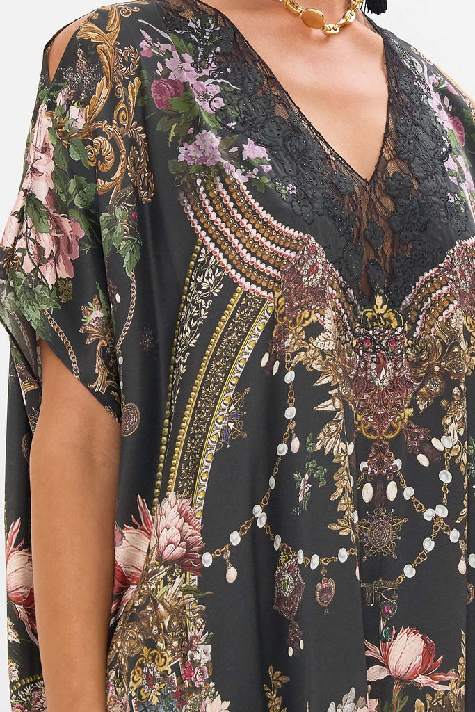 Camilla | Dynasty Daze Slim Fit Kaftan With Lace and Embroidery