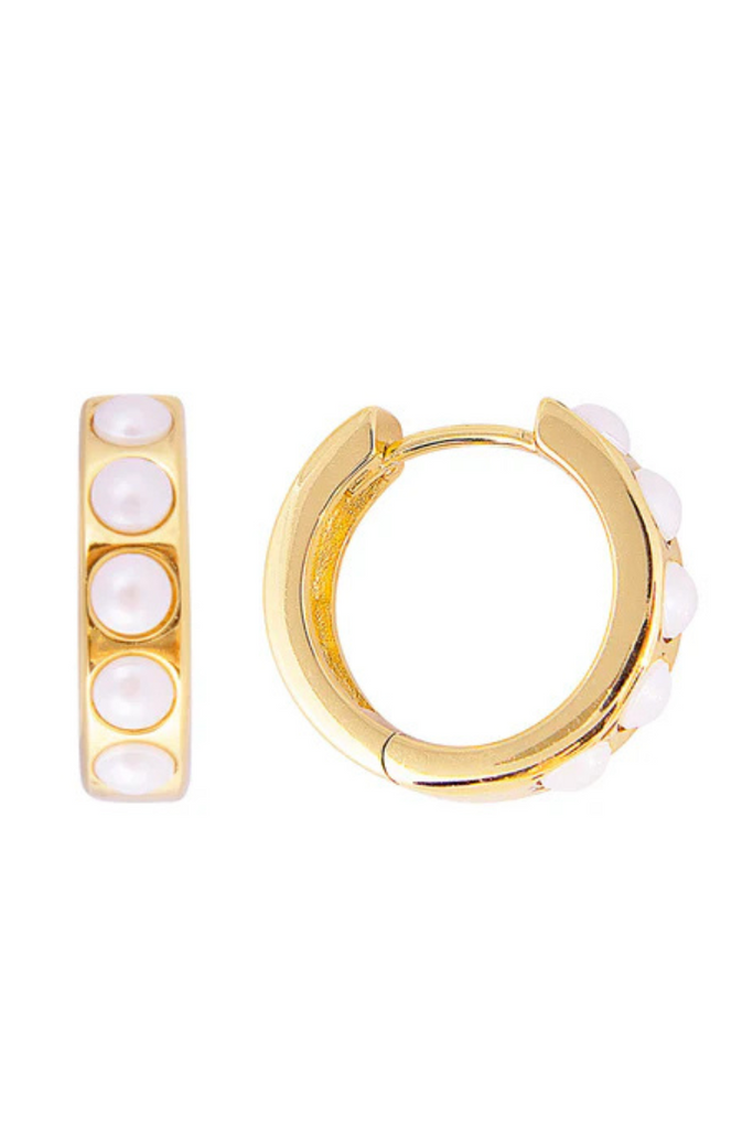 Fairley | Crystal Pearl Midi Hoops