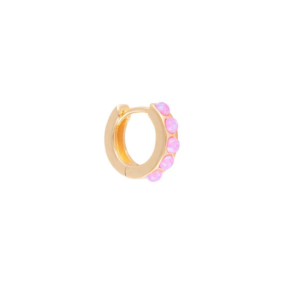 Fairley | Hot Pink Opal Crystal Huggies