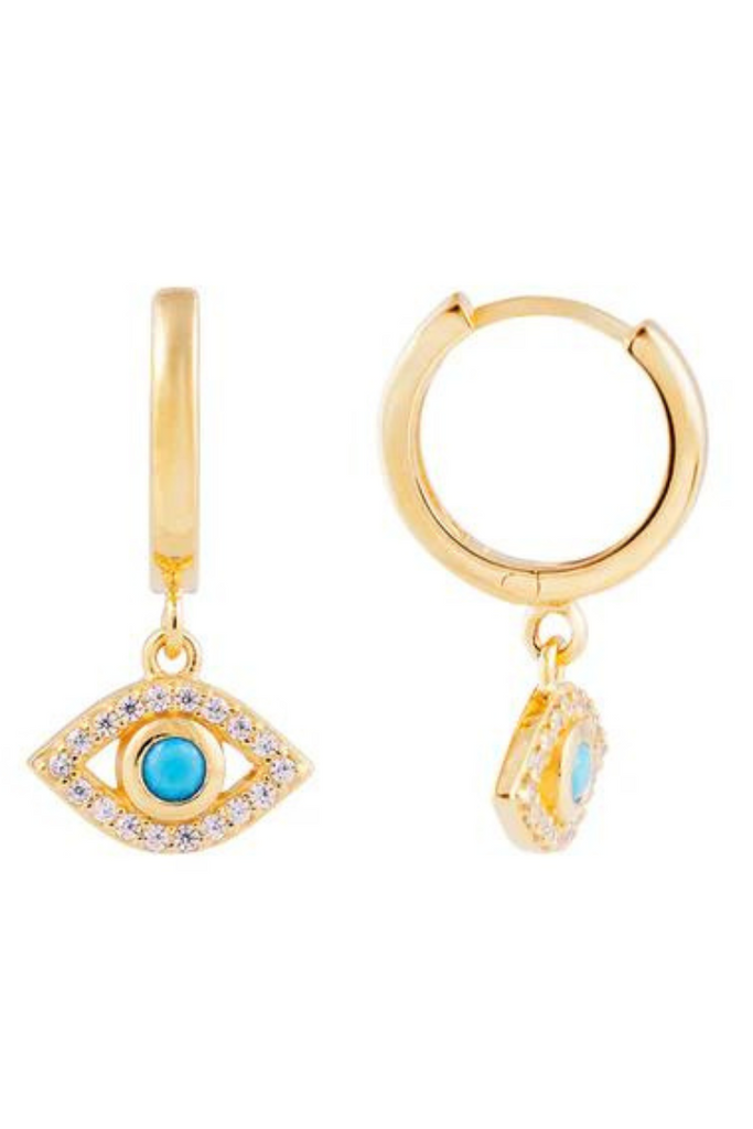 Fairley | Turquoise Evil Eye Hoops