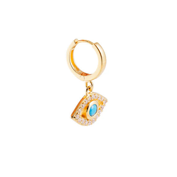 Fairley | Turquoise Evil Eye Hoops