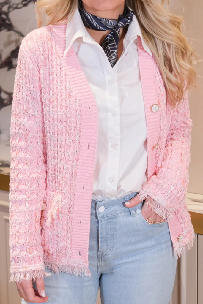 Hale Bob | Dallas Long Sleeve Cardigan | Pink