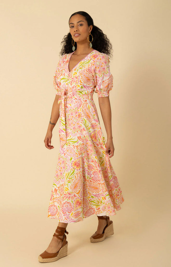 Hale Bob | Faye Short Sleeve Maxi Dress | Pink