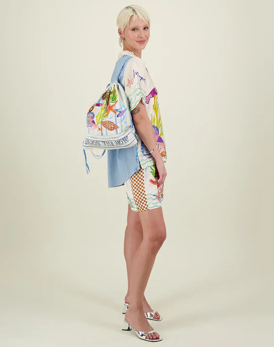 Me369 | Stella S/Sleeve Combined Denim Shirt | Magic Ocean