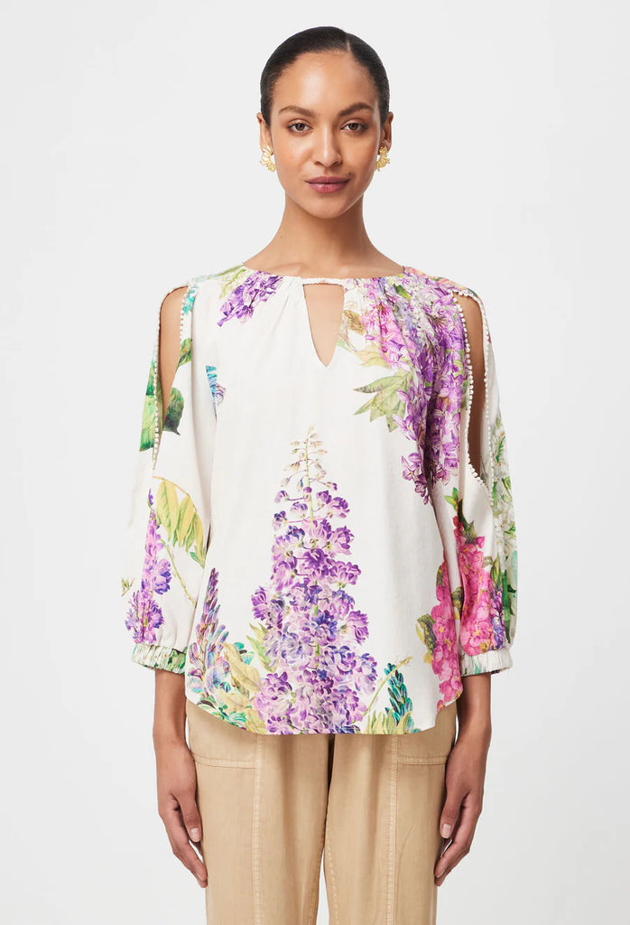 Once Was | Annabelle Cold Shoulder Dobby Blouse | Wisteria Alba