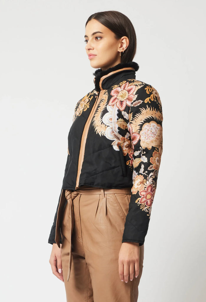 Once Was | Empress Placement Print Bomber | Dragon Flower