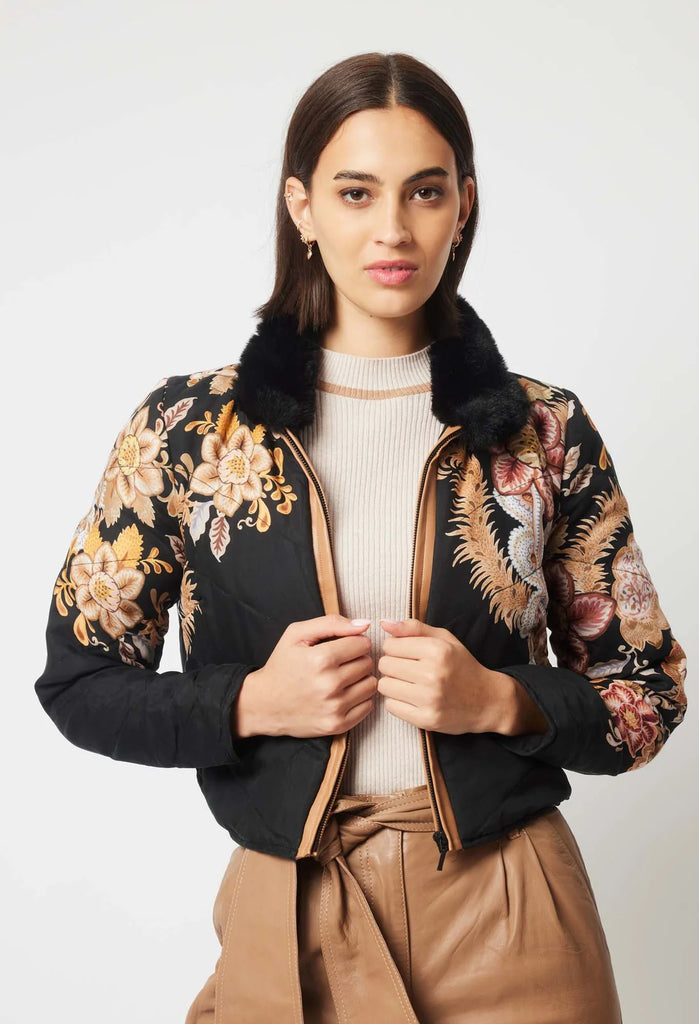 Once Was | Empress Placement Print Bomber | Dragon Flower