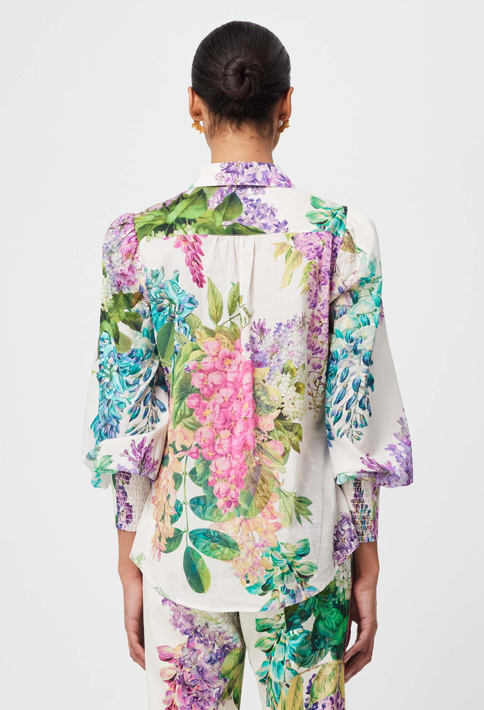 Once Was | Swanson Placement Cotton Voile Shirt | Wisteria Alba