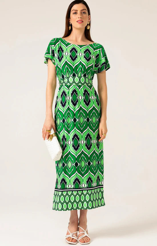 Sacha Drake | Youth Dew Reversible Midi | Lime Navy Diamond