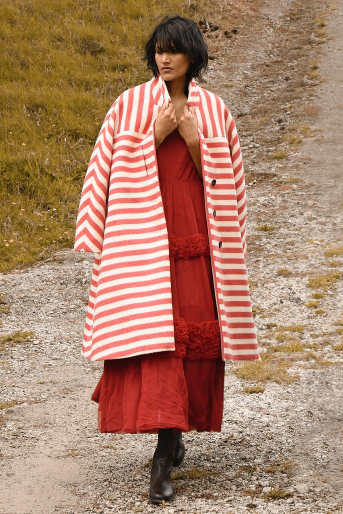Trelise Cooper | Side by Side Coat | Red Stripe