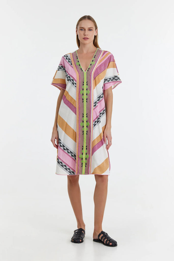 Devotion Twins | Augoustina Midi Dress | Pink/Green