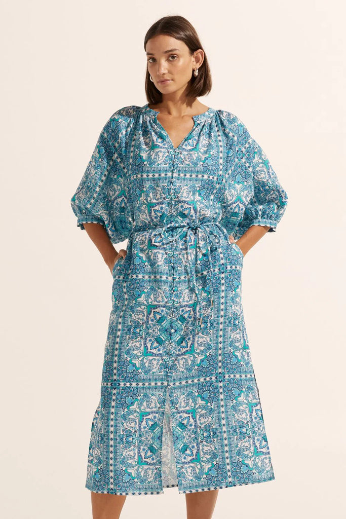 zoe kratzmann | Sojourn Dress in Sapphire Tile