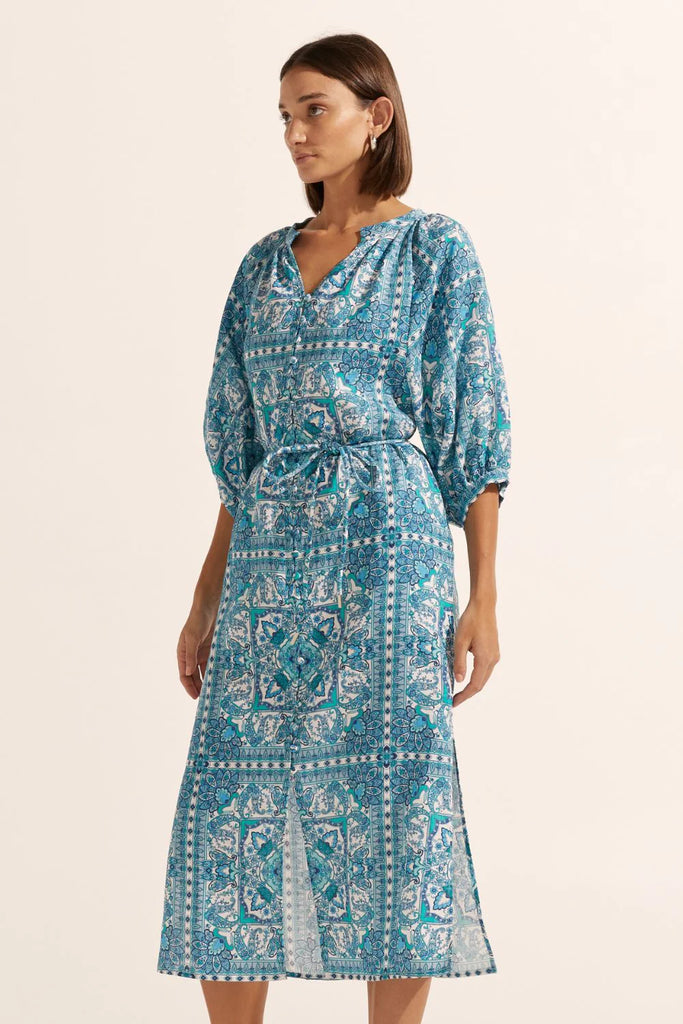 zoe kratzmann | Sojourn Dress in Sapphire Tile